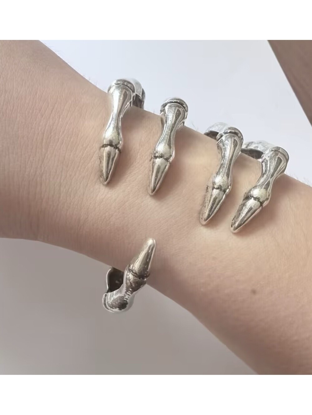 Hinged skeleton  bracelet Silver Tone NWOT